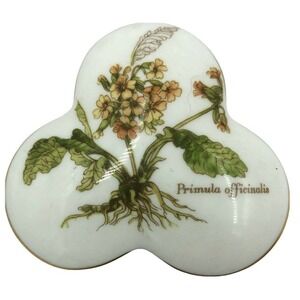 Princess Royale Fine Bone China England Cloverleaf Shaped Trinket Box Floral